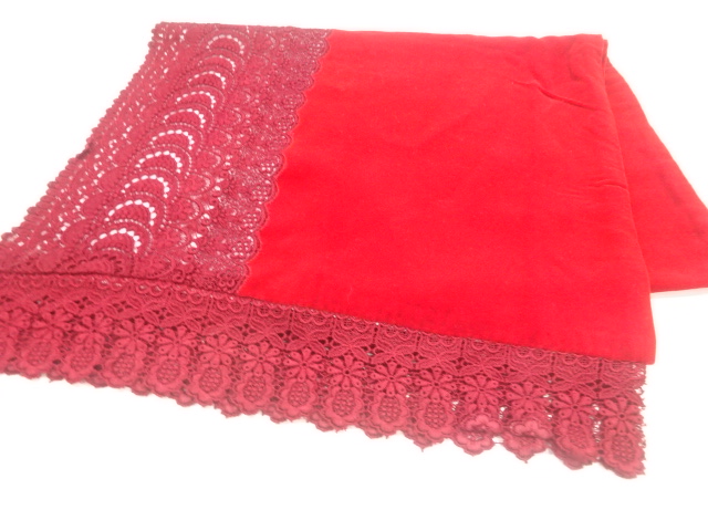 JAPANESE SHAWL / VELVET / LACE / FLOWER